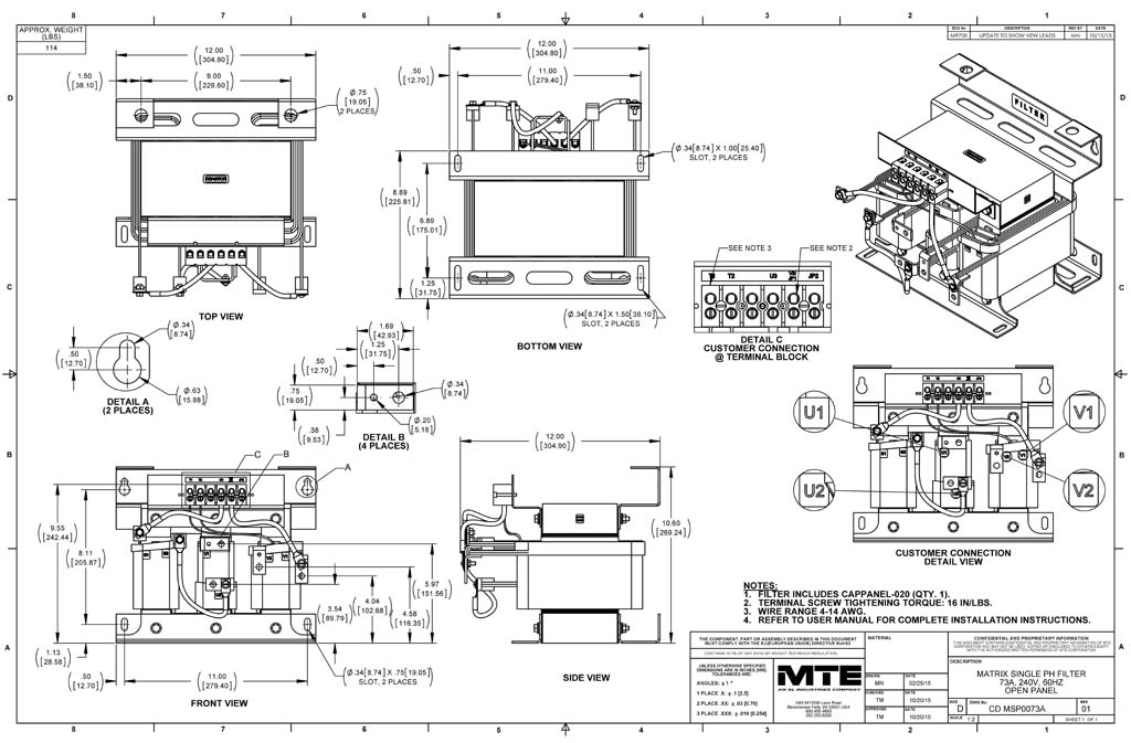 Image of an MTE Matrix filter MSP0073A